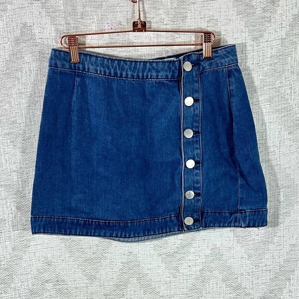 Tobi denim button down a-line mini skirt size L - Picture 4 of 6